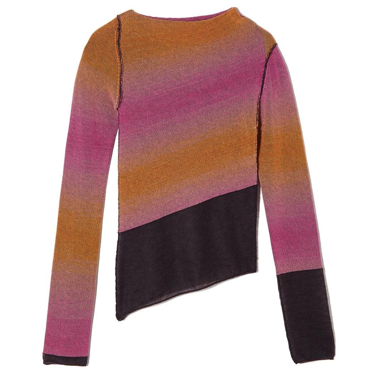 NWT Perverze Double Face Knit Top Pink and Orange... - Depop