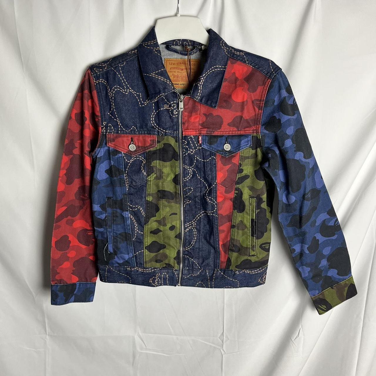 Bape X Levis Camo Trucker Jacket Size Xs Depop 8264