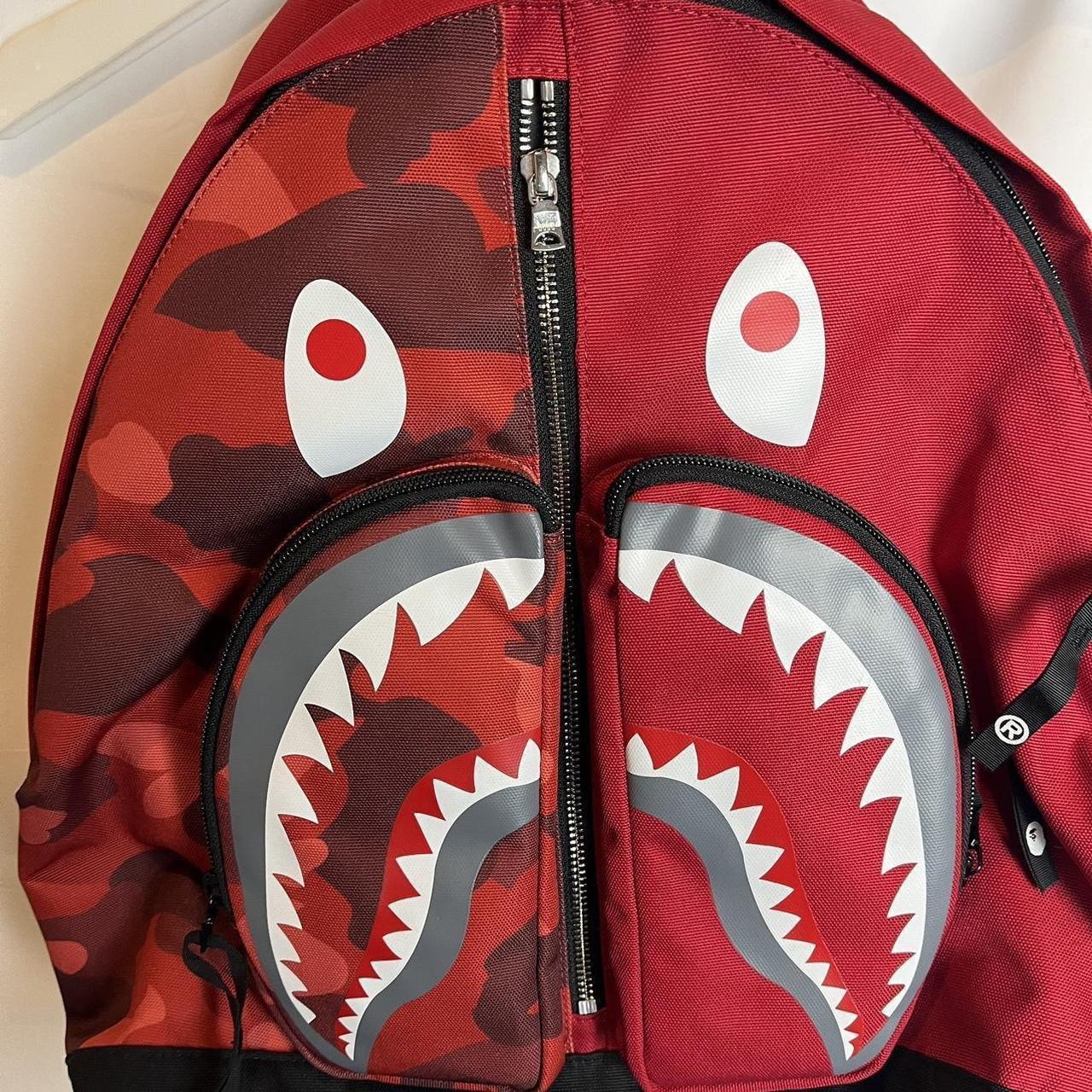BAPE color Camo Shark Day Pack – Red Size 45 Depop