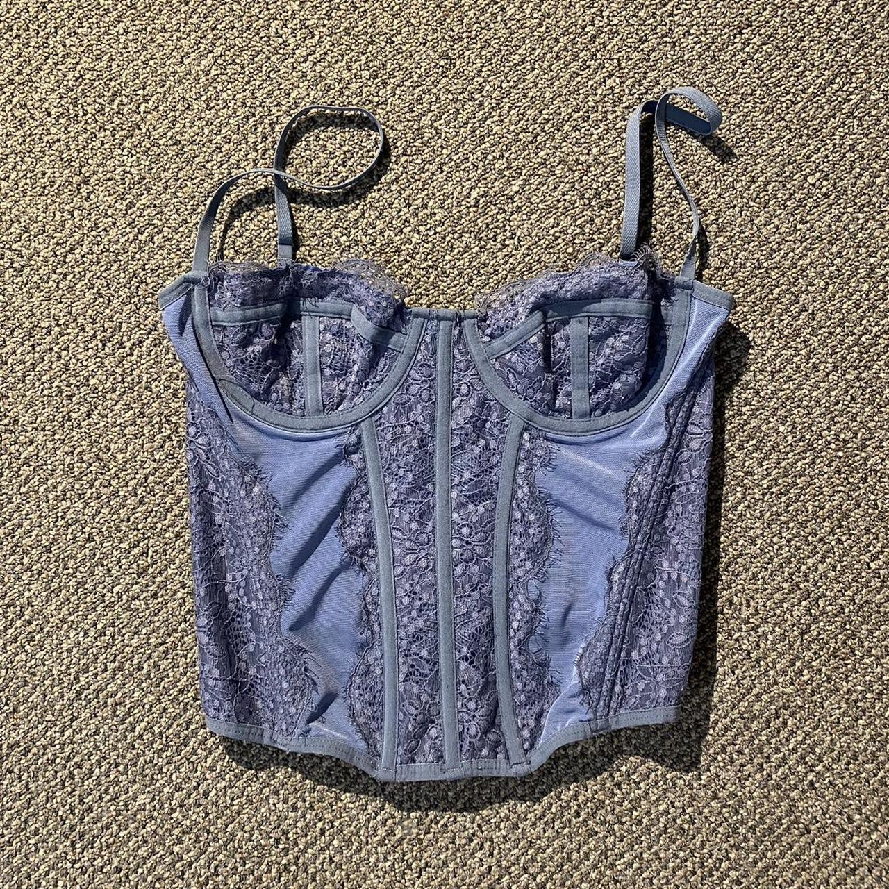 Urban Outfitters Women's Blue Corset Depop