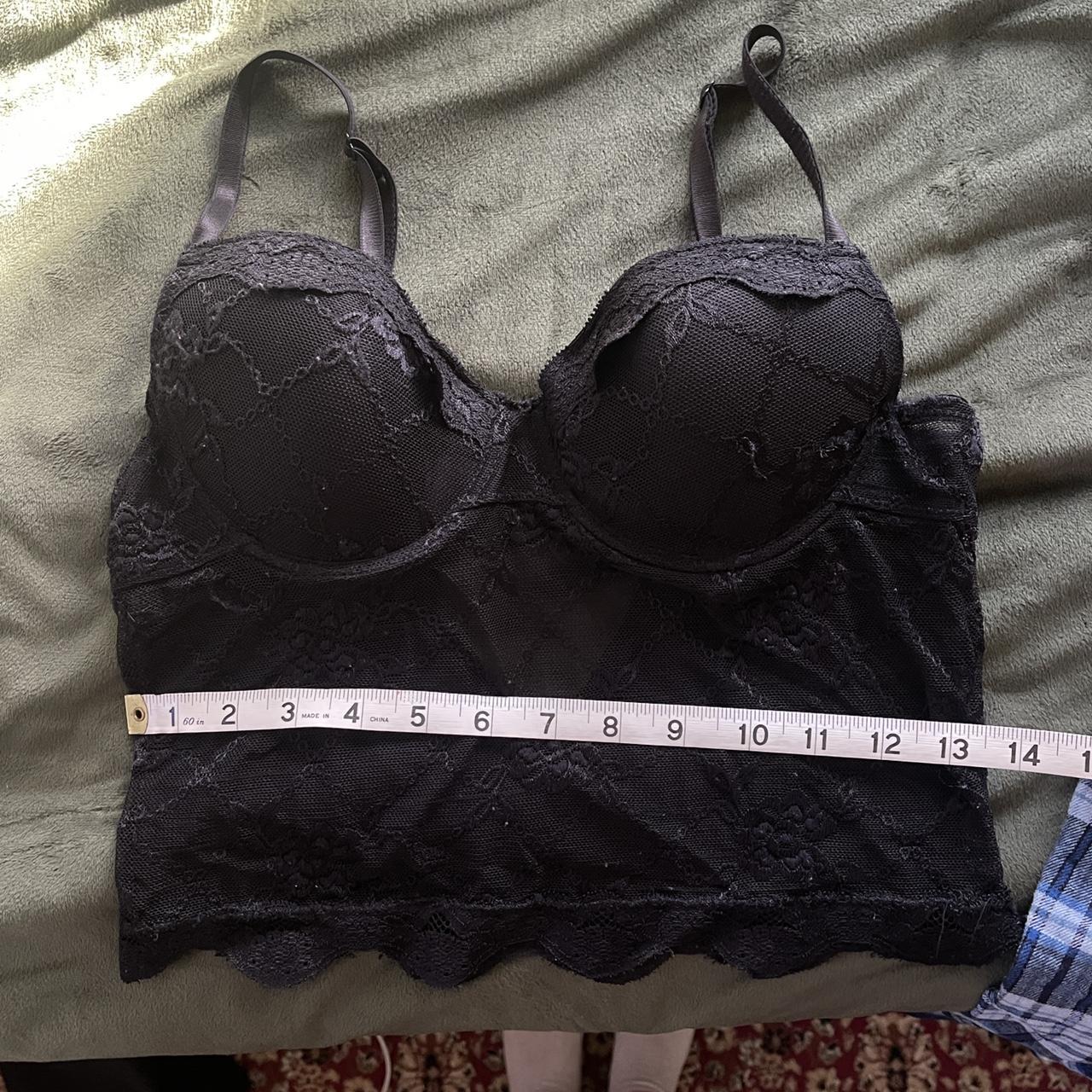 BLACK LACE LINGERIE TOP push up cups, too big for... - Depop