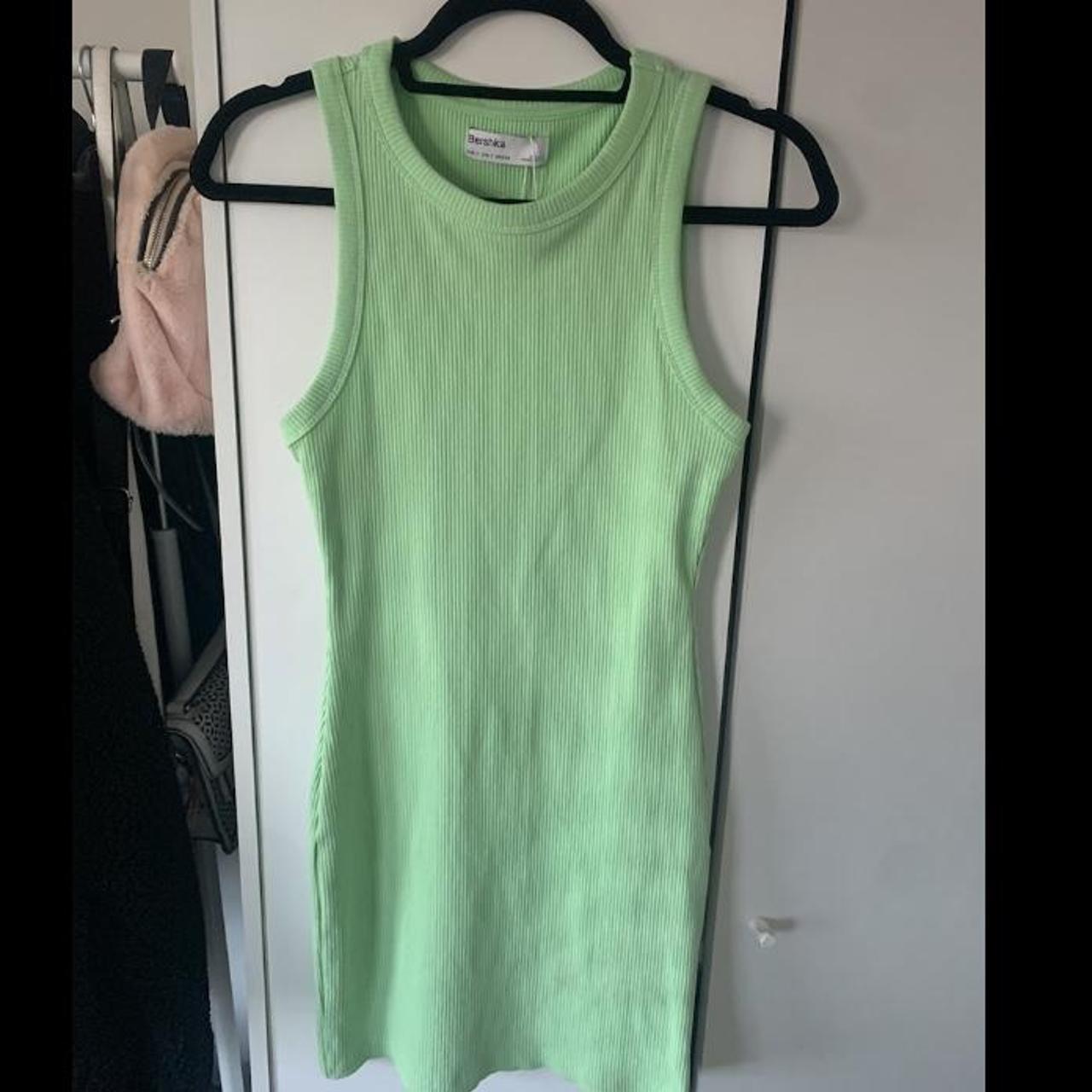 bershka green mini dress