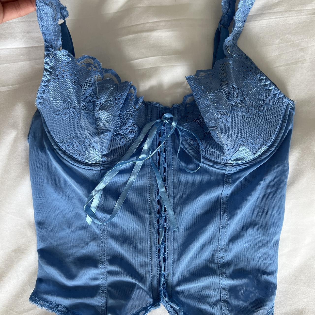 Blue corset top. So much stretch really flattering.... Depop