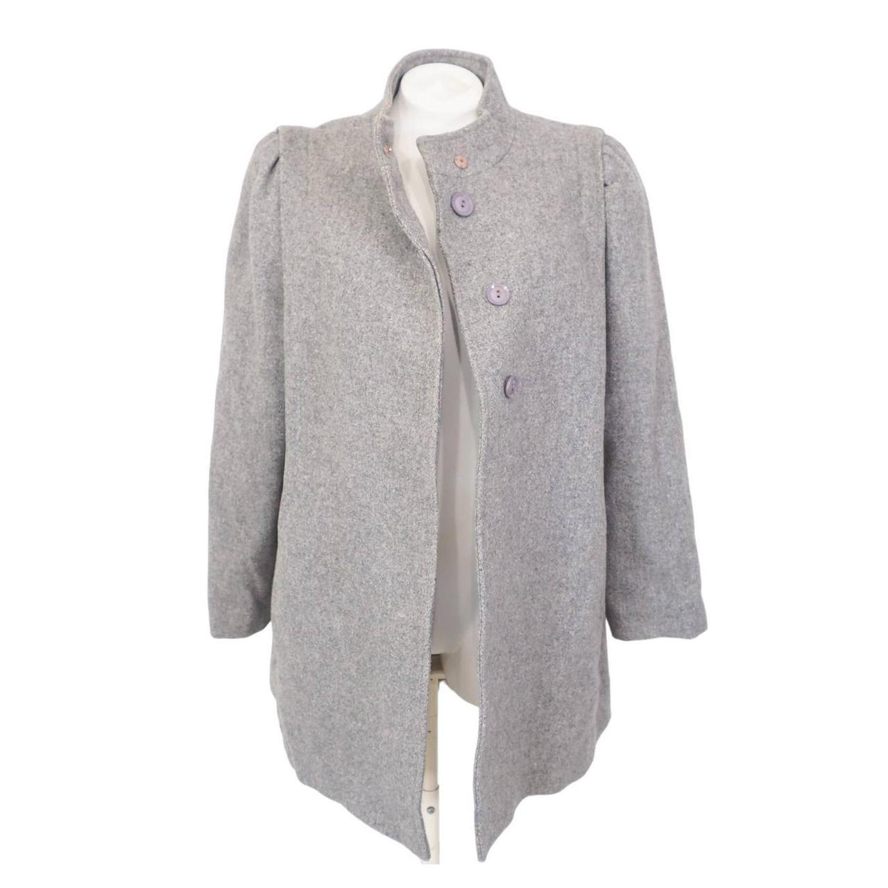 60s Vintage Coat by Country Pacer Grey Wool Fully... - Depop
