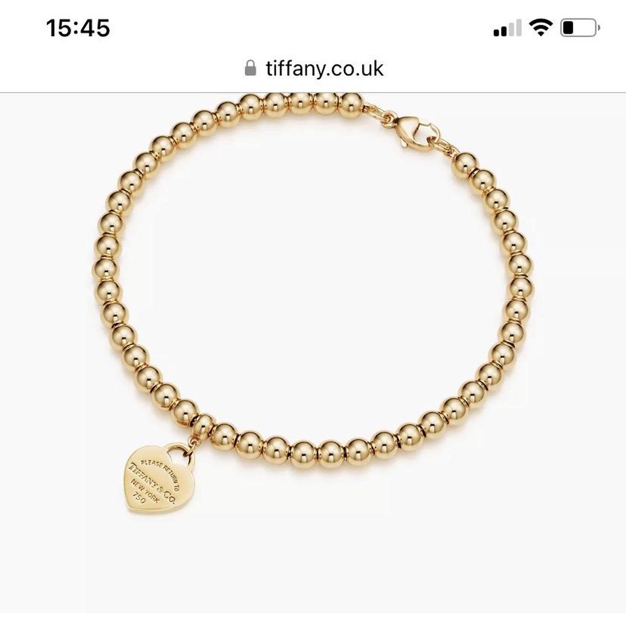 Return to Tiffany Mini Heart Tag Bead Bracelet Depop