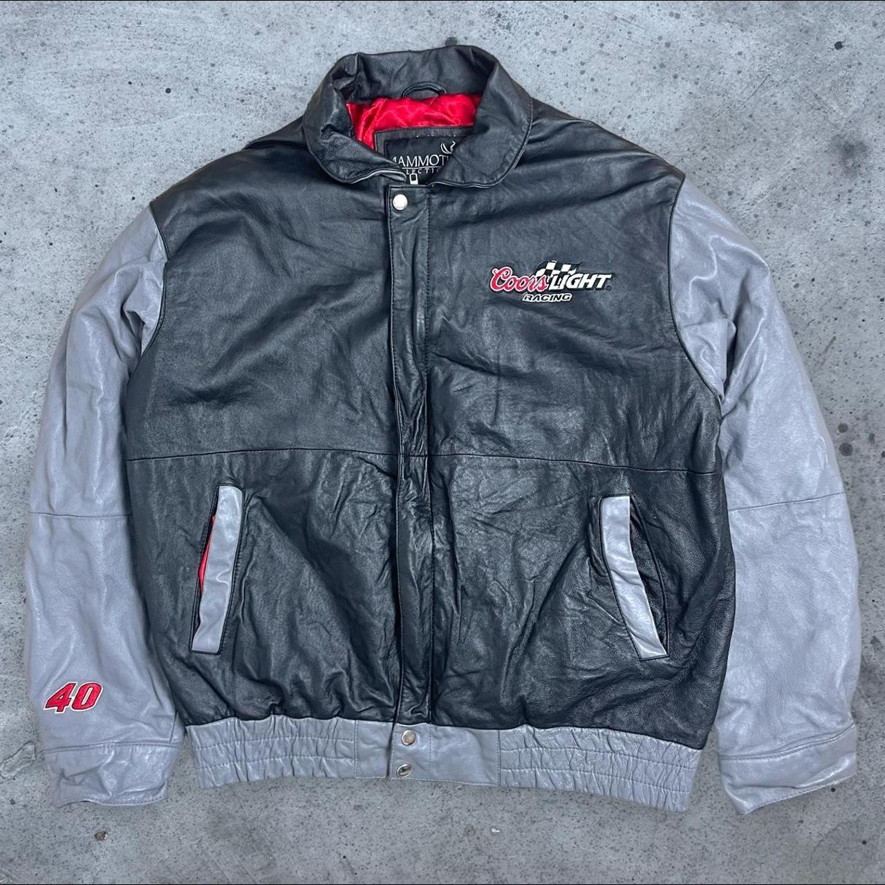 NASCAR Men's Grey and Black Jacket | Depop