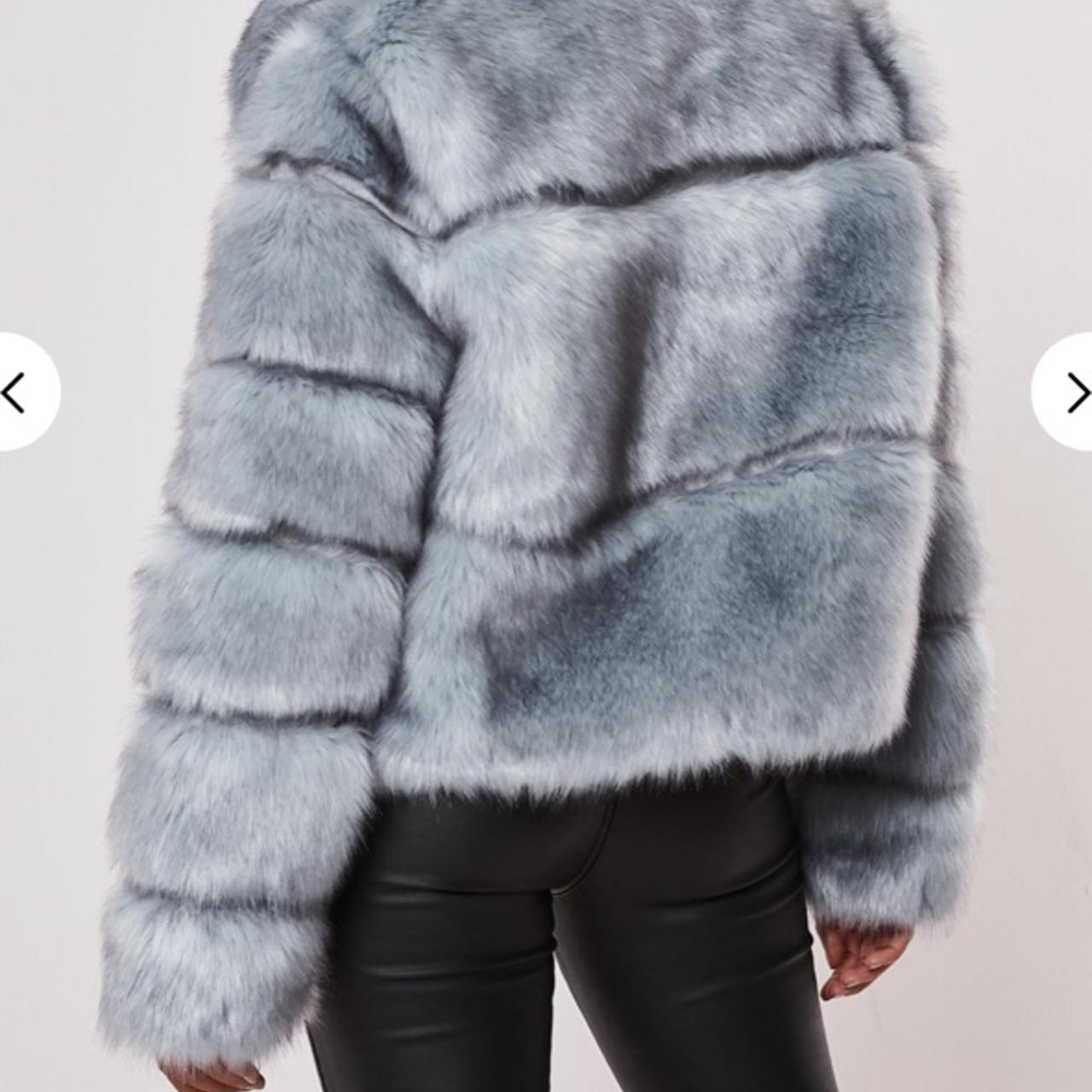 Depop Grey Fur Coat Missguided Missguided Grey Fur Coat On Sale
