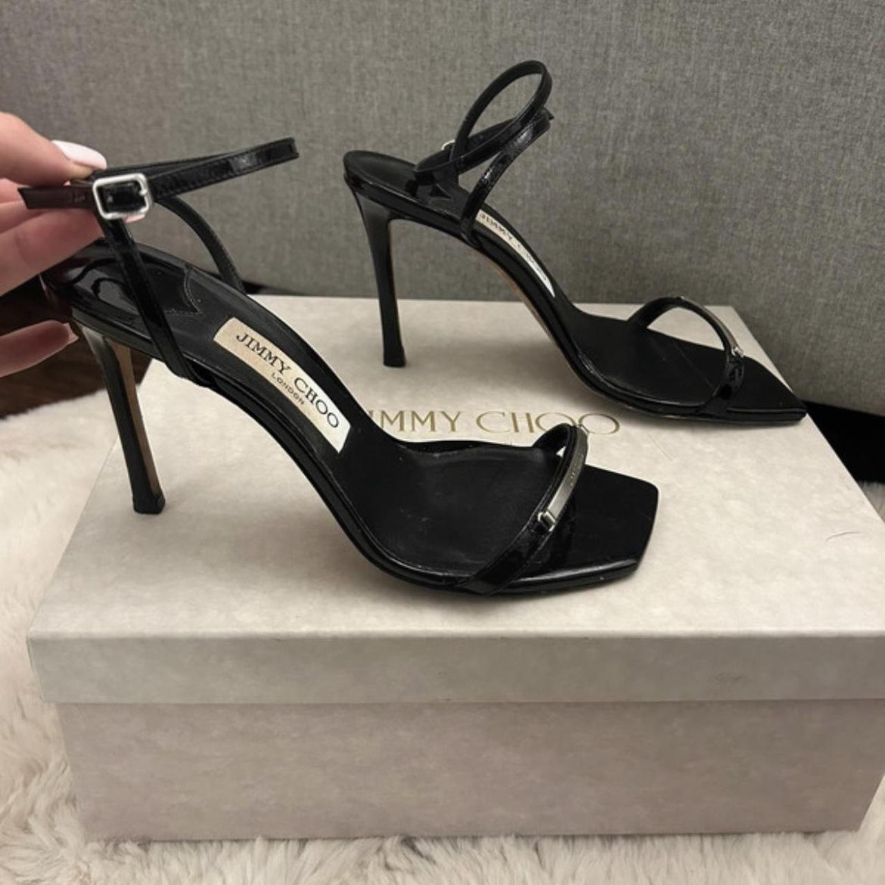 JIMMY CHOO の靴♪ ★JAXON★ 95mm【多色在庫】 JIMMY CHOO Jaxon 95 embellished patent-leather sandals | THE