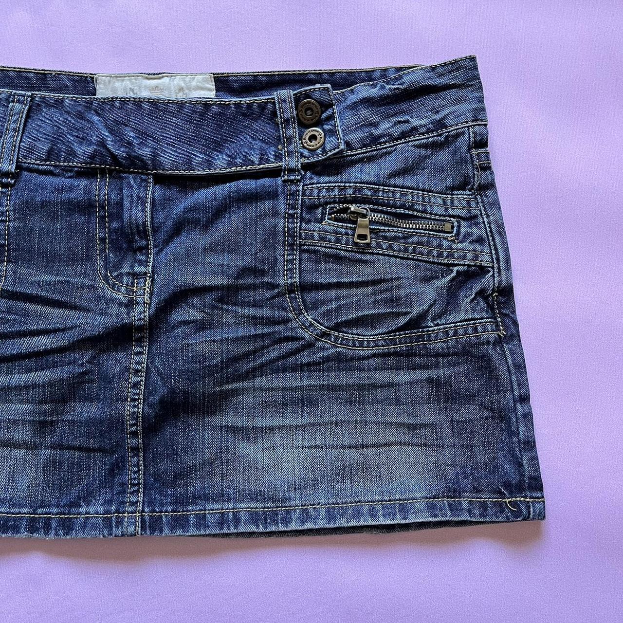 Y K Denim Micro Mini Skirt Labelled Size Waist Depop