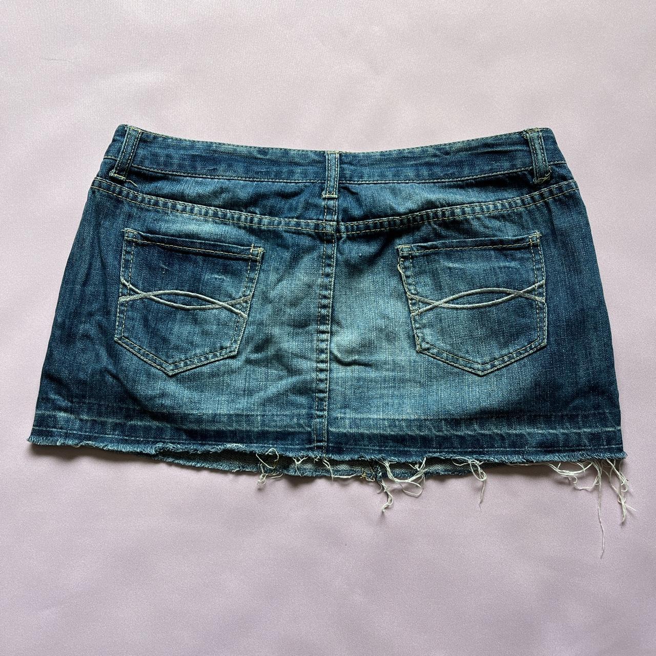 Y2k Denim Micro Mini Skirt Labelled Size 12 Waist 34 Depop