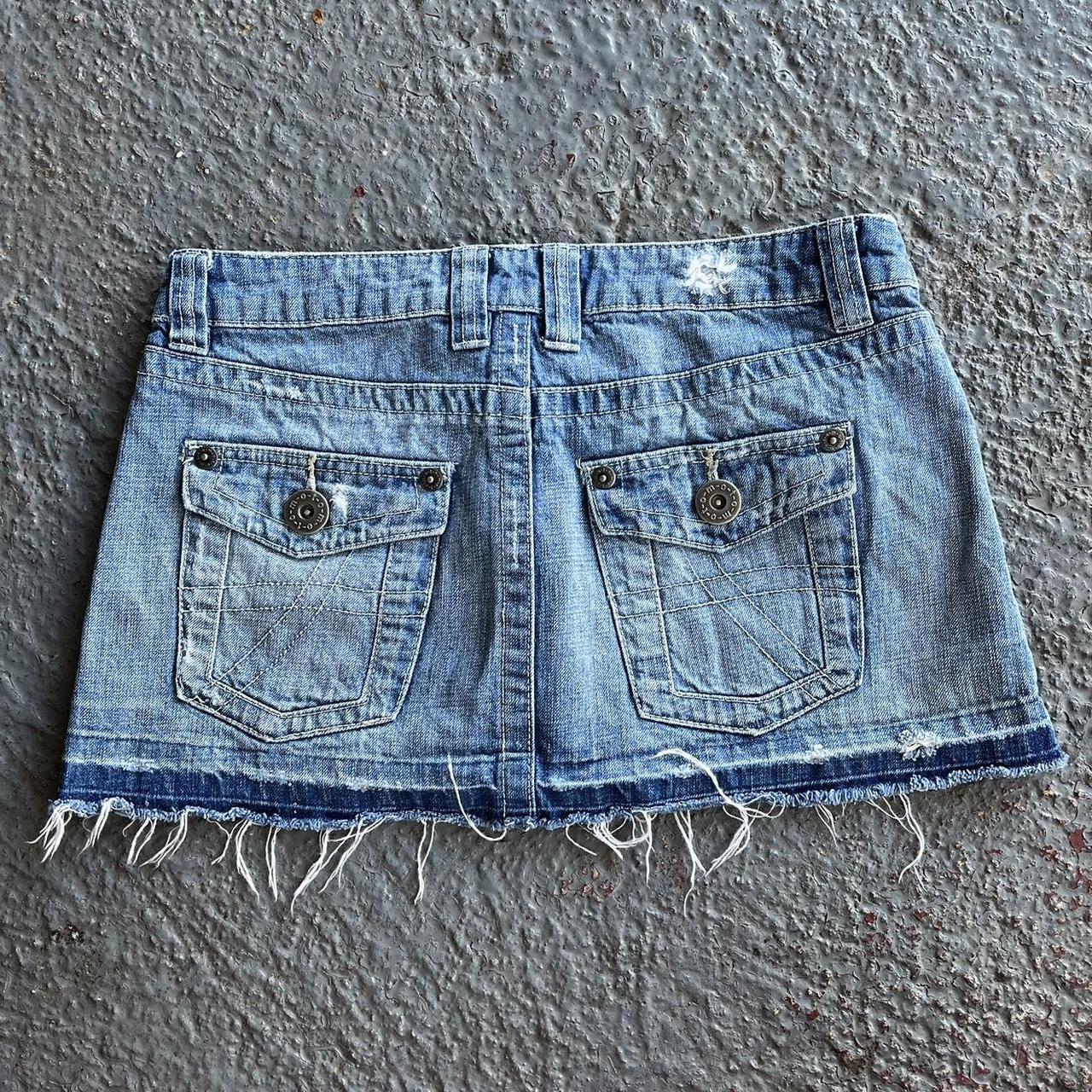 Y2k Topshop Denim Micro Mini Skirt Labelled Size Depop