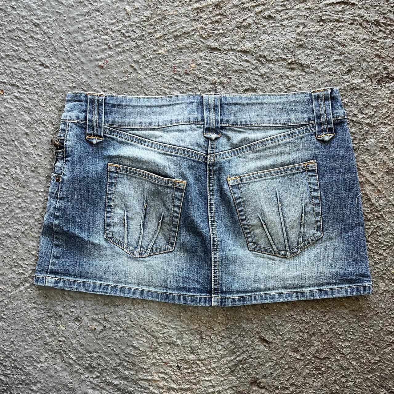 Y2k Topshop Denim Mini Skirt Labelled Size 12 Waist Depop