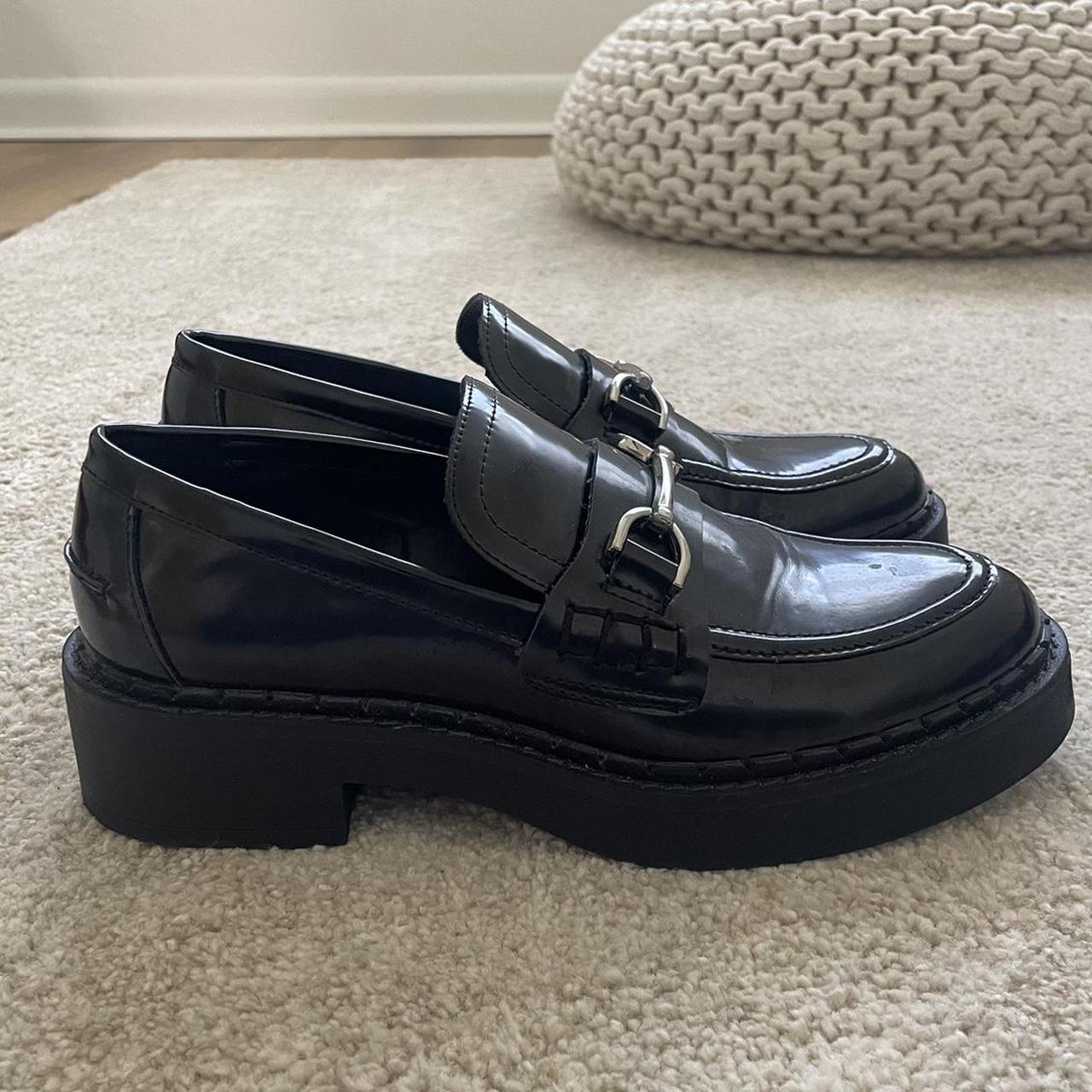 Zara silver loafers cheap