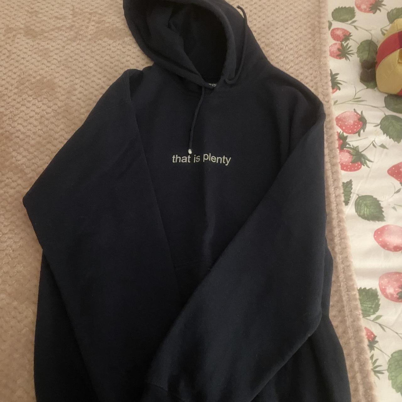 navy hoodie with logo oversized fit just don’t wear... - Depop
