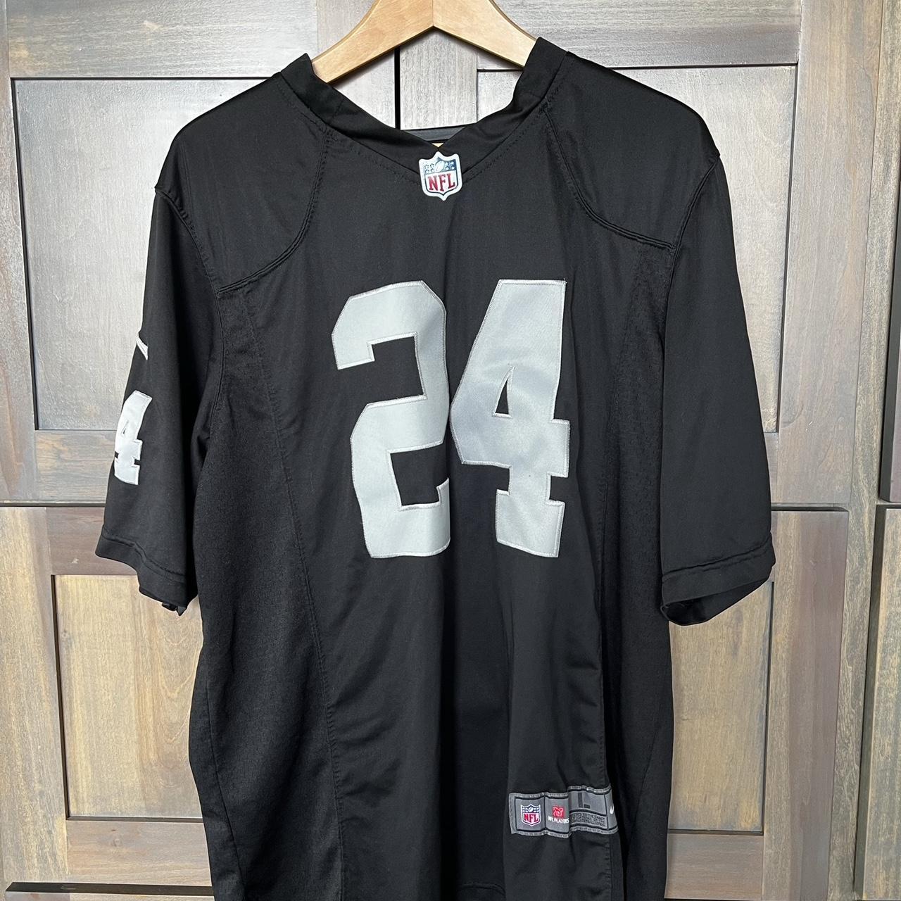 NFL Raiders 24 Marshawn Lynch Black Tank Top Men Jersey