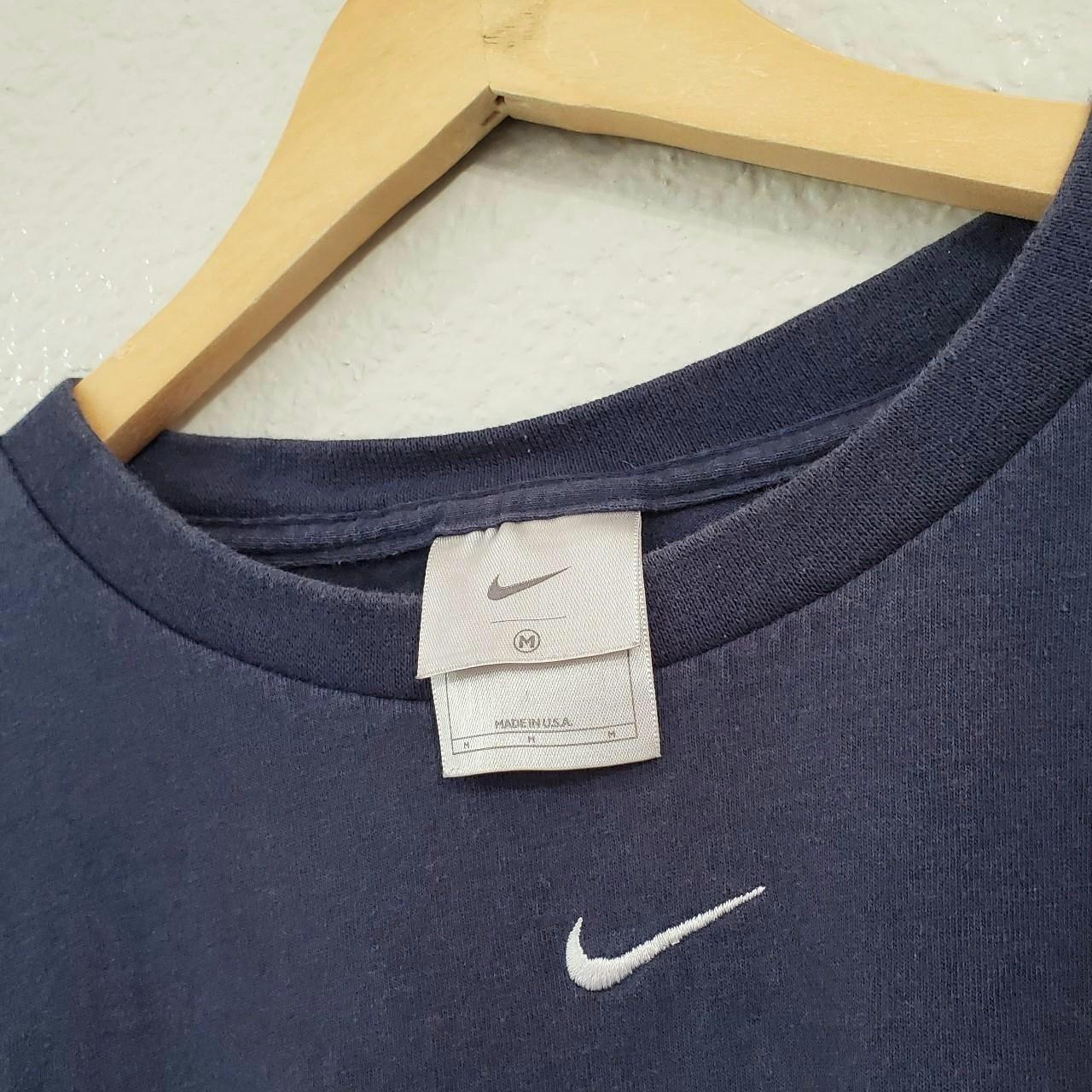 Nike Men's White and Navy Shirt | Depop