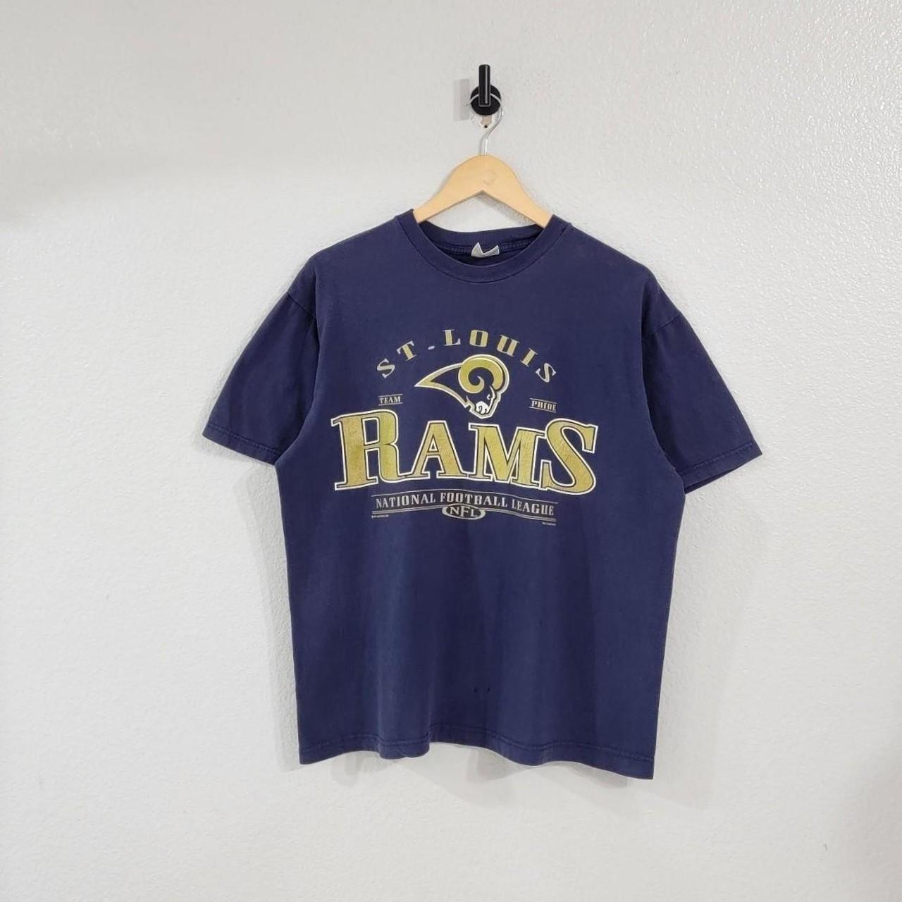 American Vintage Men's Navy and Gold T-shirt | Depop