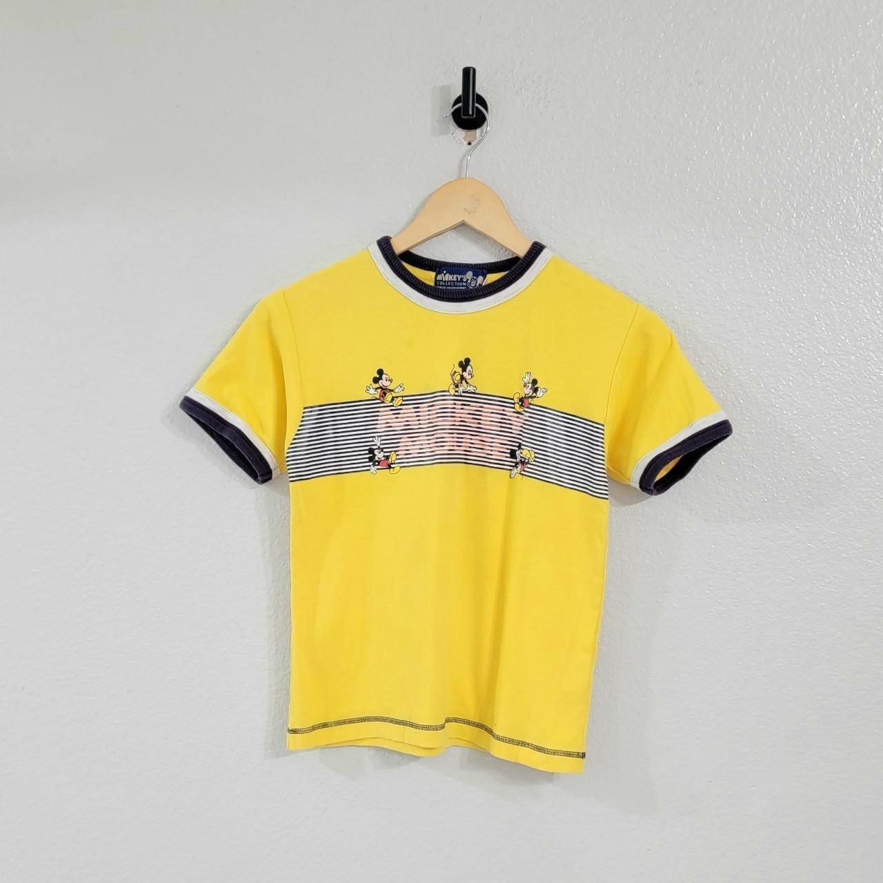 Vintage Disney Mickey Mouse Ringer Striped Baby Tee... Depop