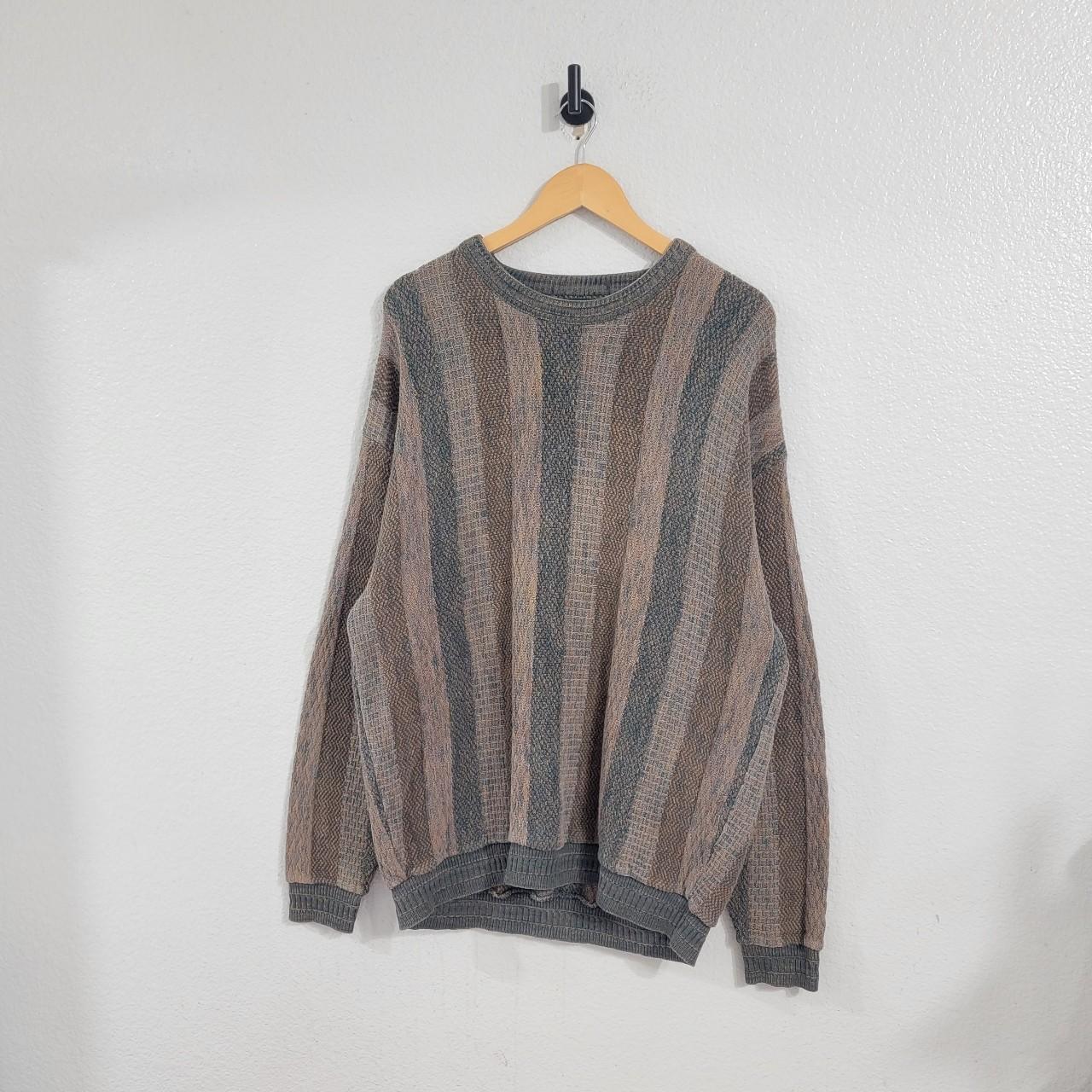 Vintage Granpa Style Striped Sweater - Men's Size - Depop