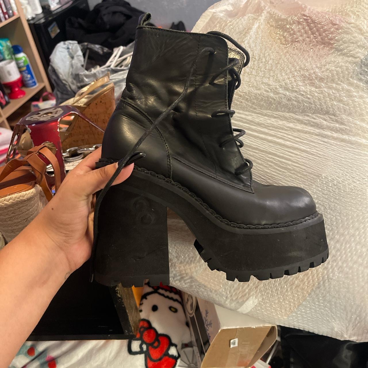 UNIF choke boot ⛓ iconic platform heeled leather... Depop