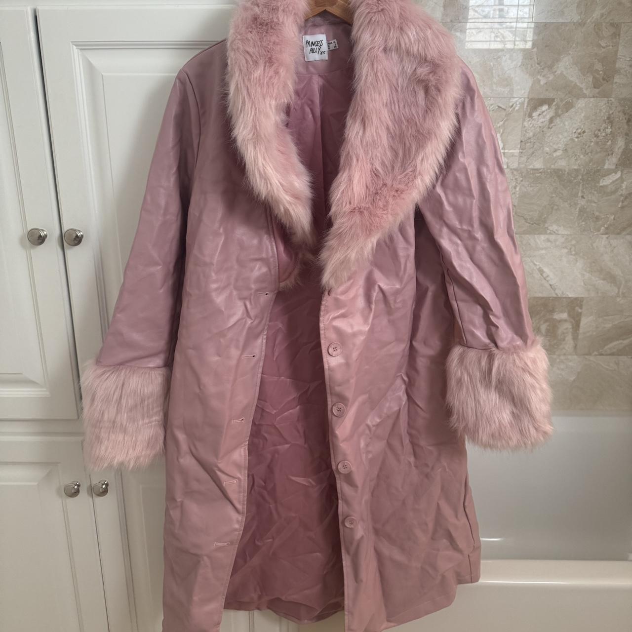 Pink Princess Polly Leather Trench coat 🩷