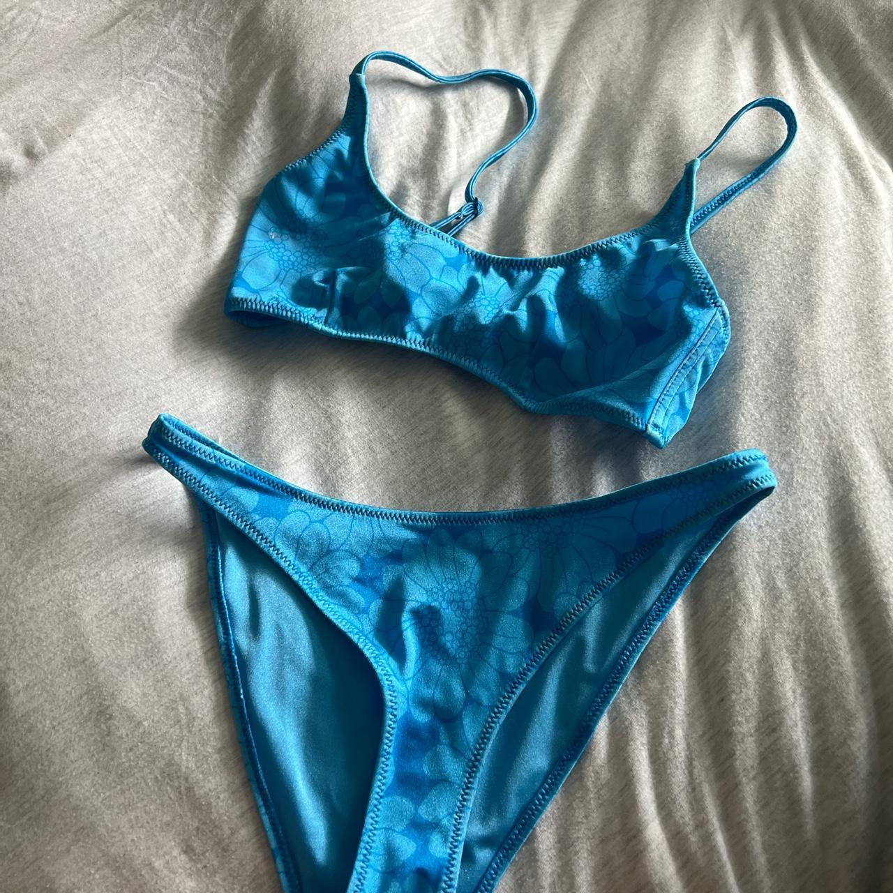 Triangl Women's Blue Swimsuitonepiece Depop