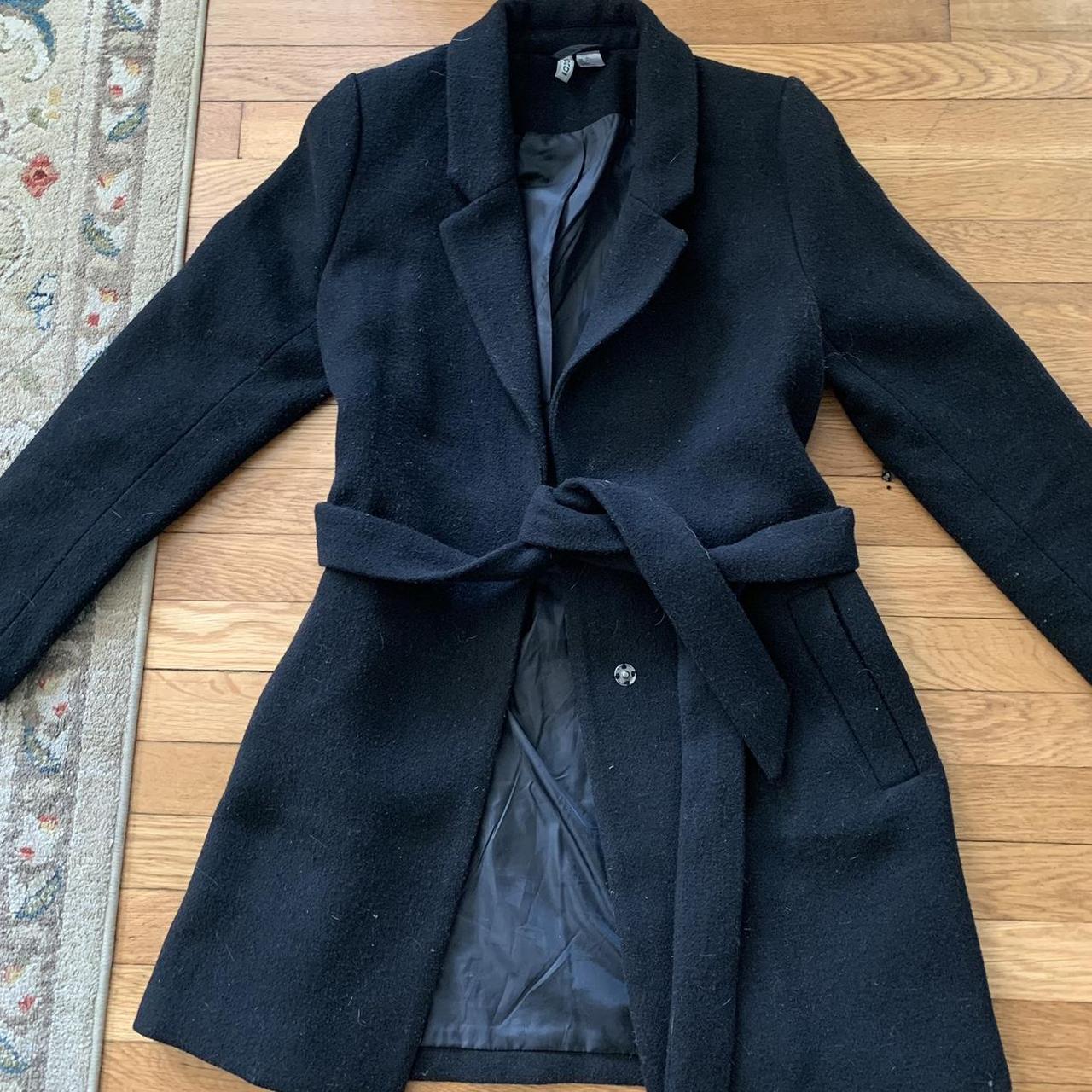 H&M Women's Black Coat | Depop