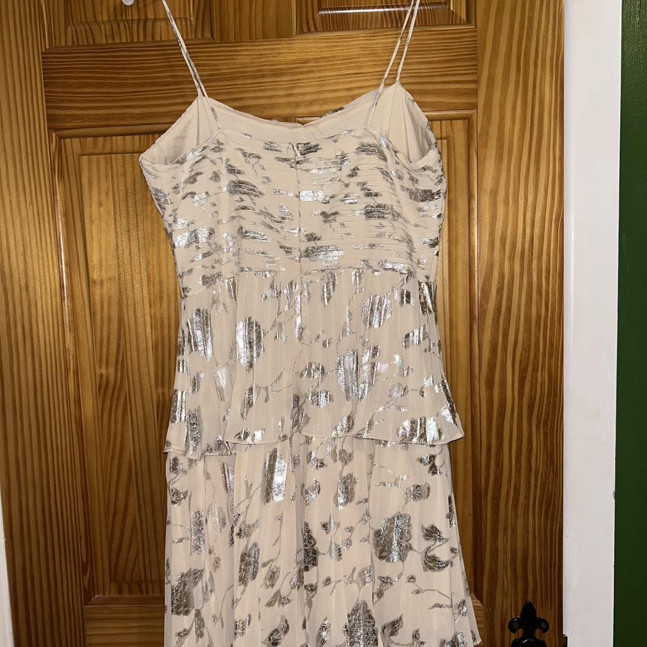 Yellow Jacquard Metallic Midi Dress Very similar to... Depop