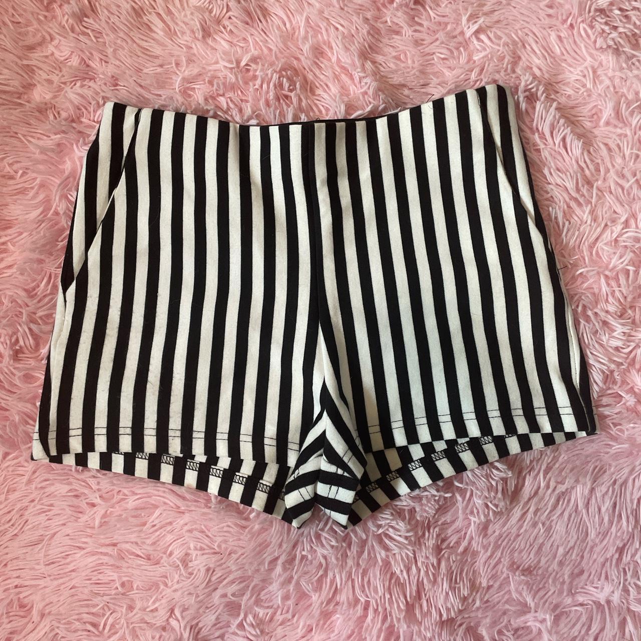 Forever 21, high waisted black and white striped...