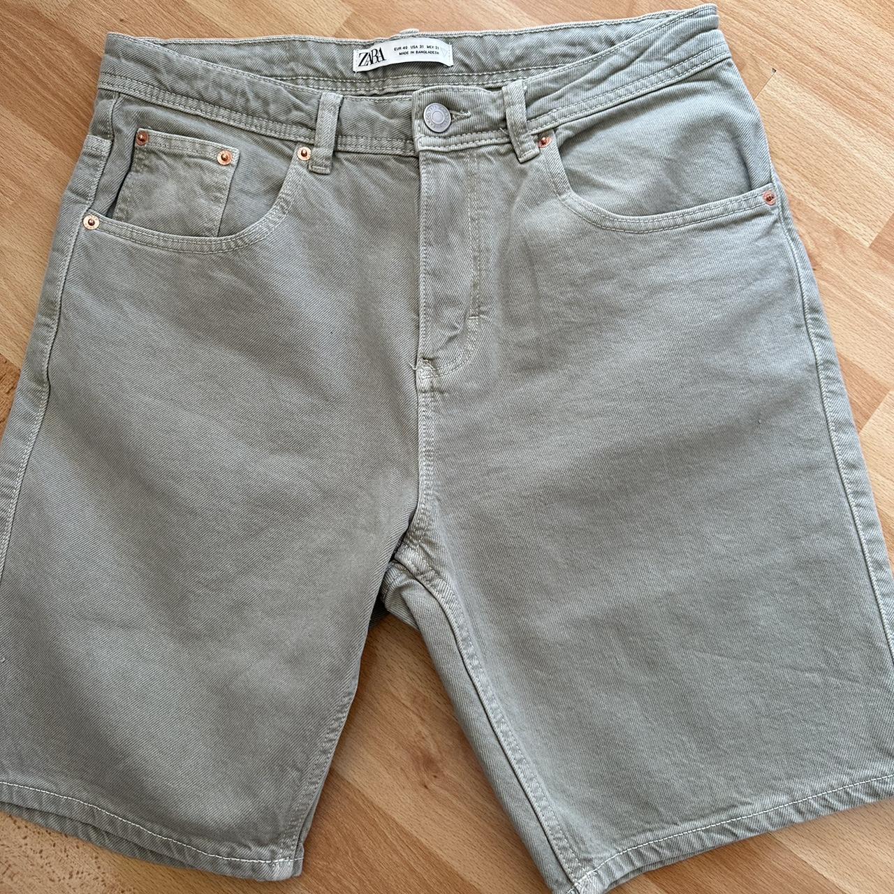 Zara Men's Khaki Shorts Depop