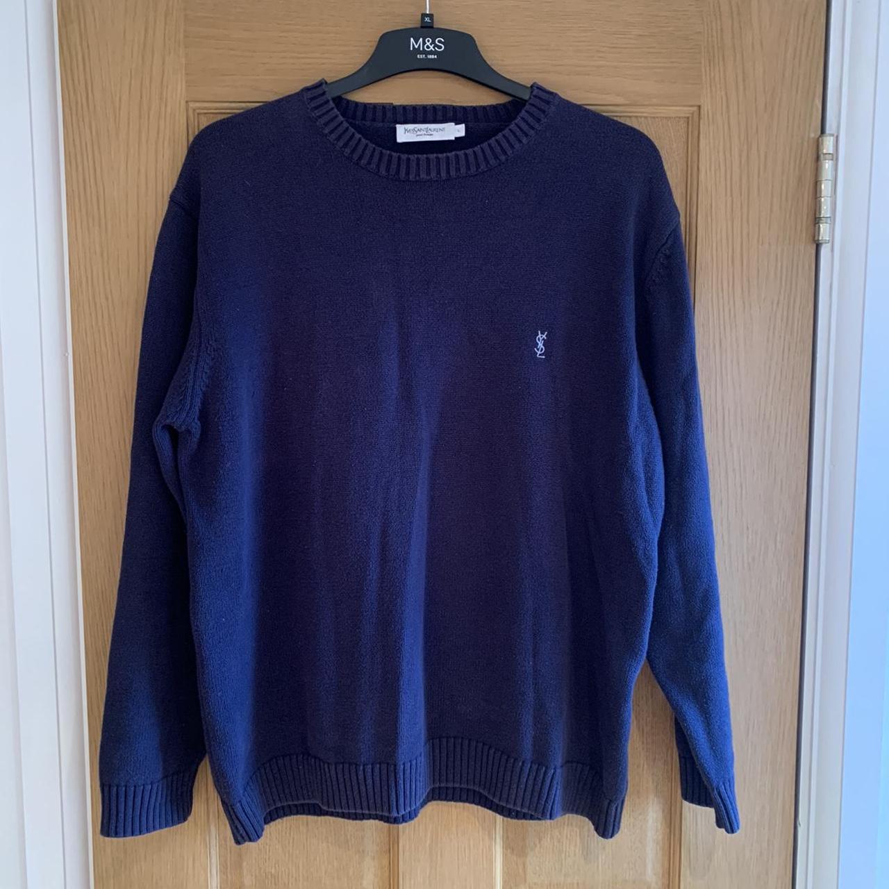 Vintage Yves Saint Lauren YSL Knitted Sweatshirt... - Depop