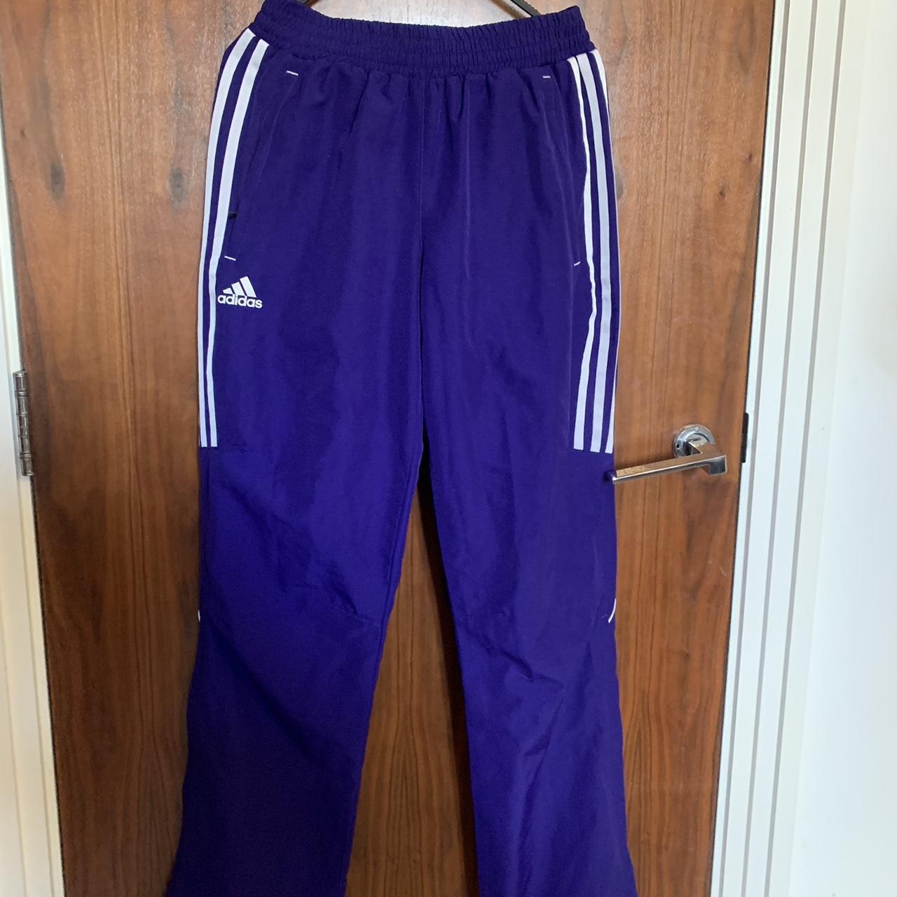 Purple adidas tracksuit bottoms / trackies Vintage,... - Depop