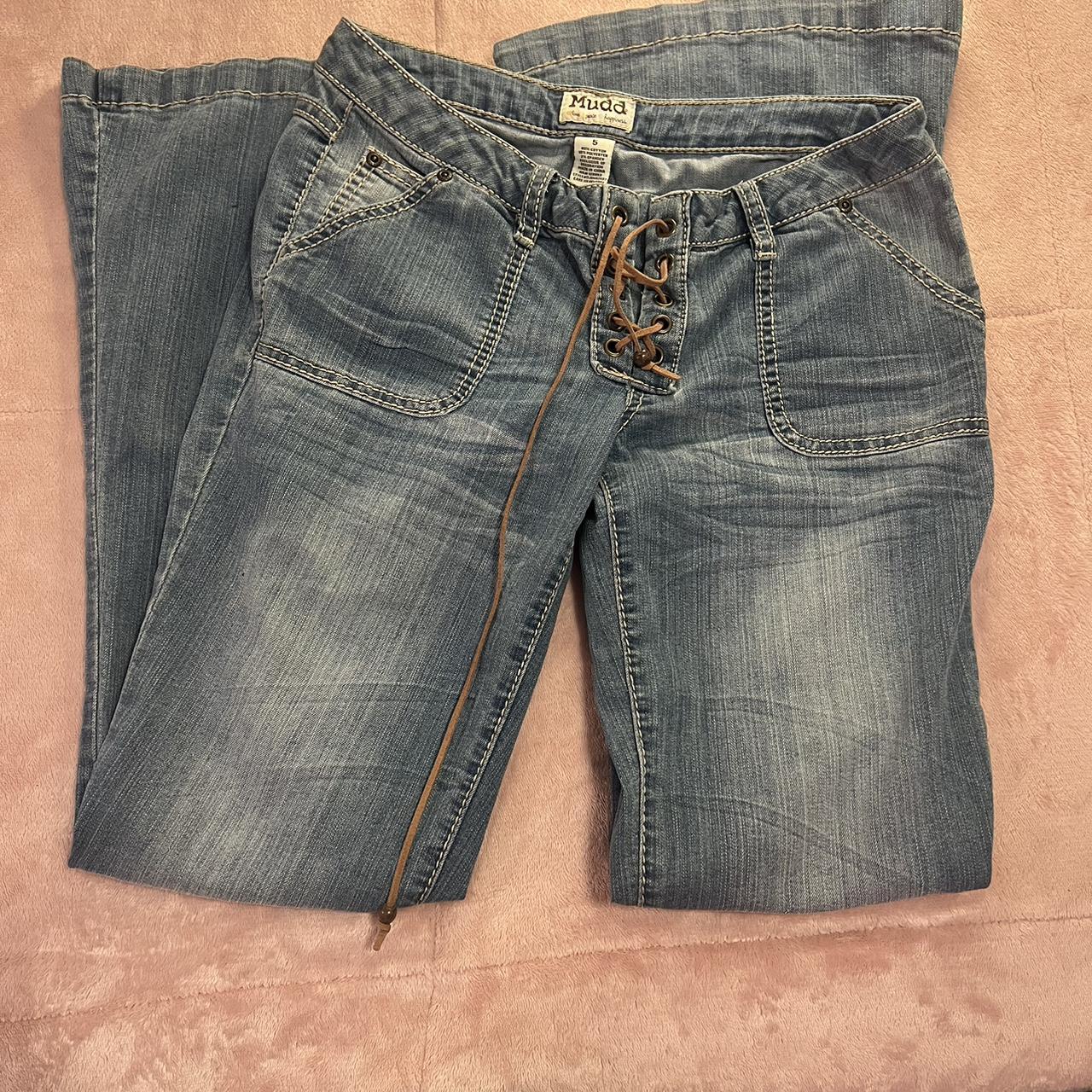 Y2K Mudd Jeans Youth size 16, medium blue stone - Depop