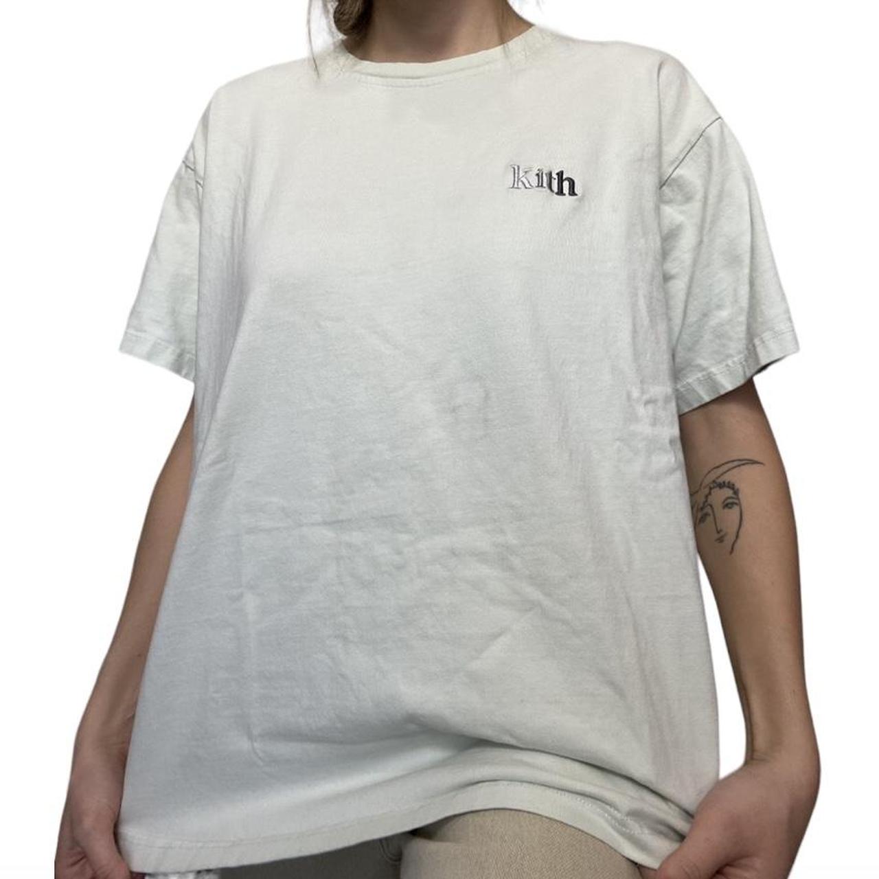 Kith Men's Blue and White Tshirt Depop