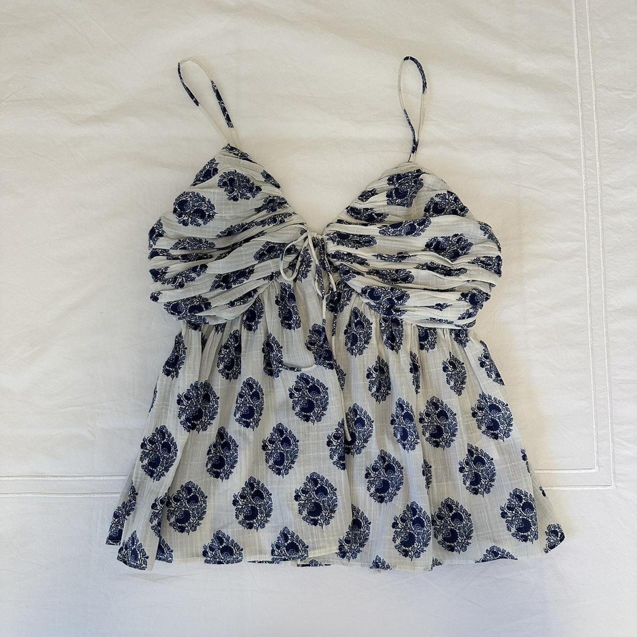 J.Crew Women's White and Blue Vest (2)