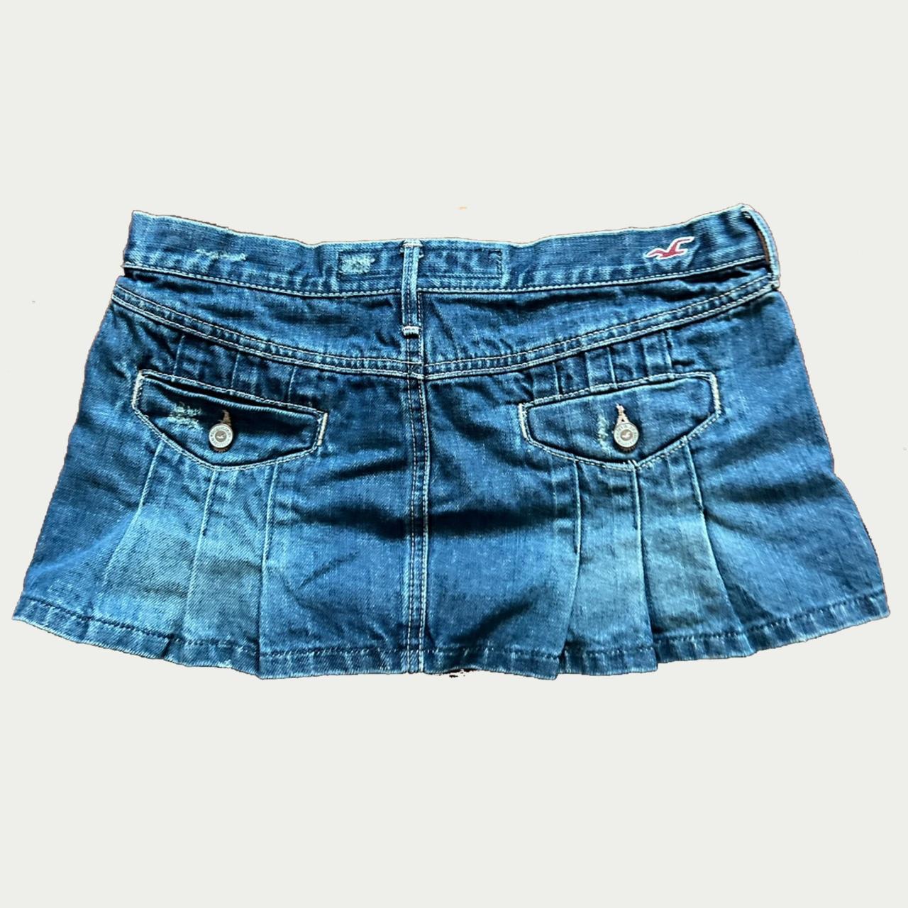 2010s hollister denim micro mini skirt! size... - Depop