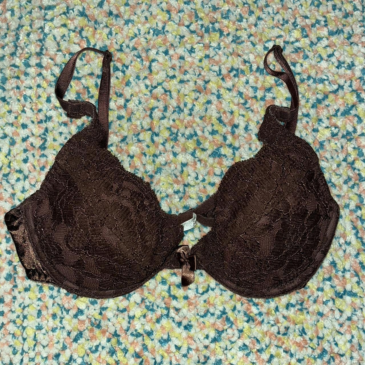 Victoria's Secret vintage brown lace bra. Size 34B, - Depop