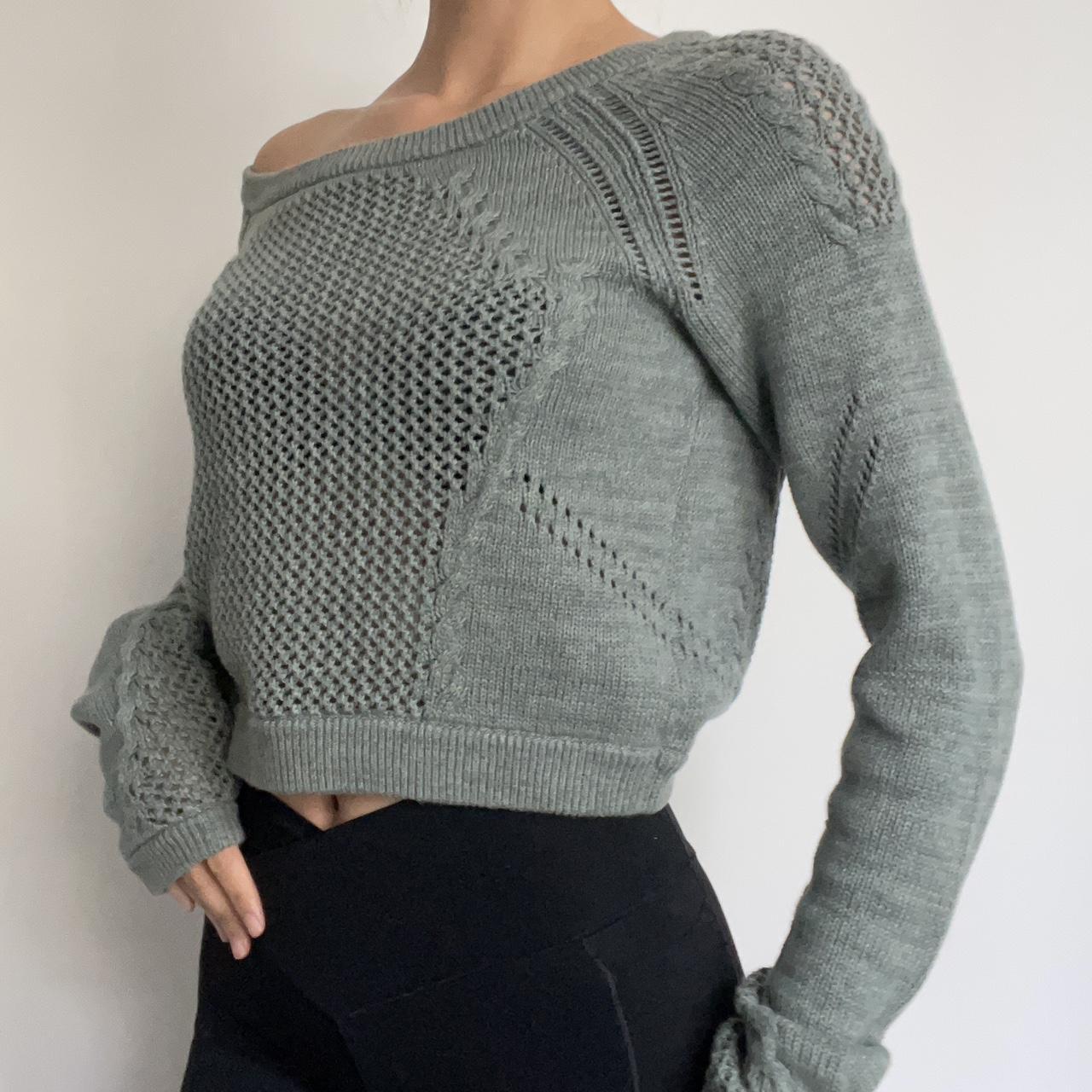 Grey Cozy Knit Cropped Sweater