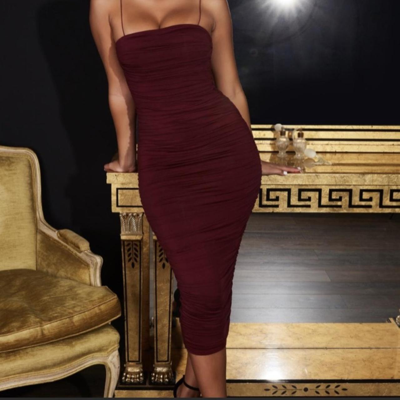 Oh polly burgundy store dress