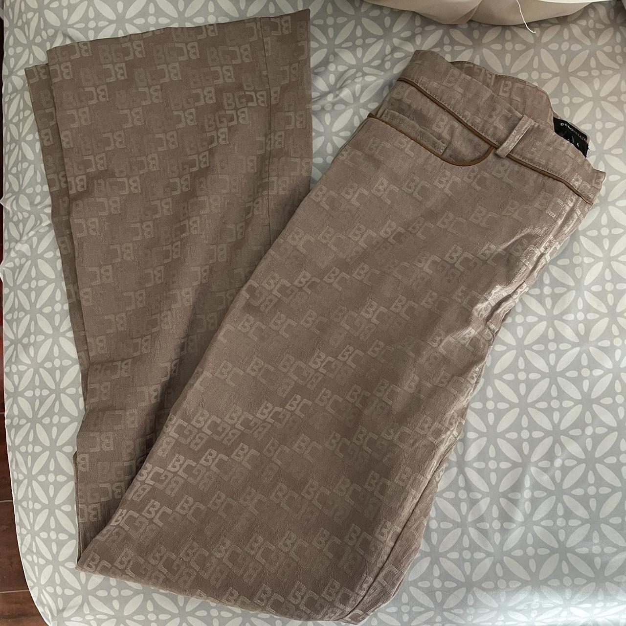 BCBGMAXAZRIA Women S Brown And Tan Trousers Depop