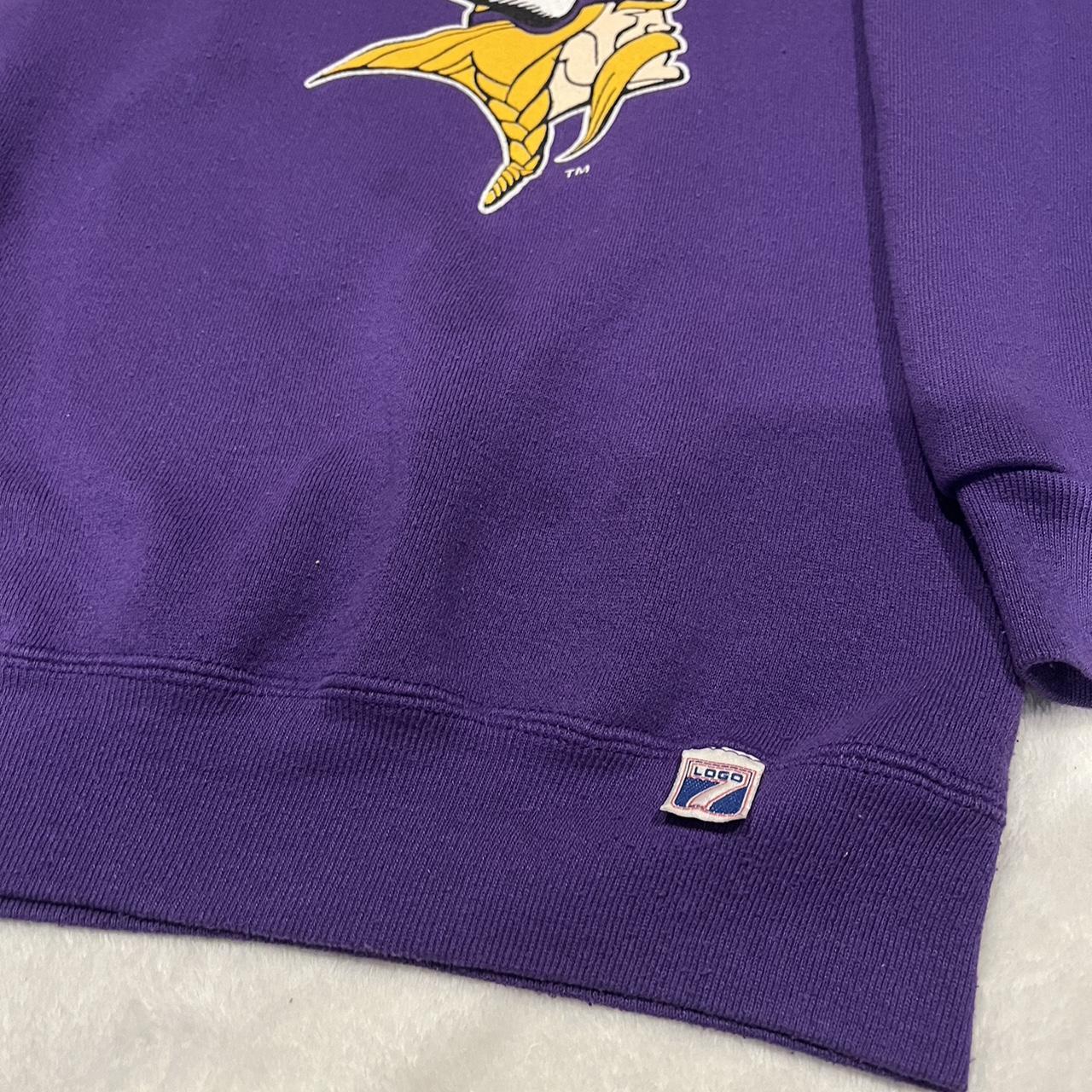 90s Vintage NFL Grey Vikings fleece Crewneck - Depop