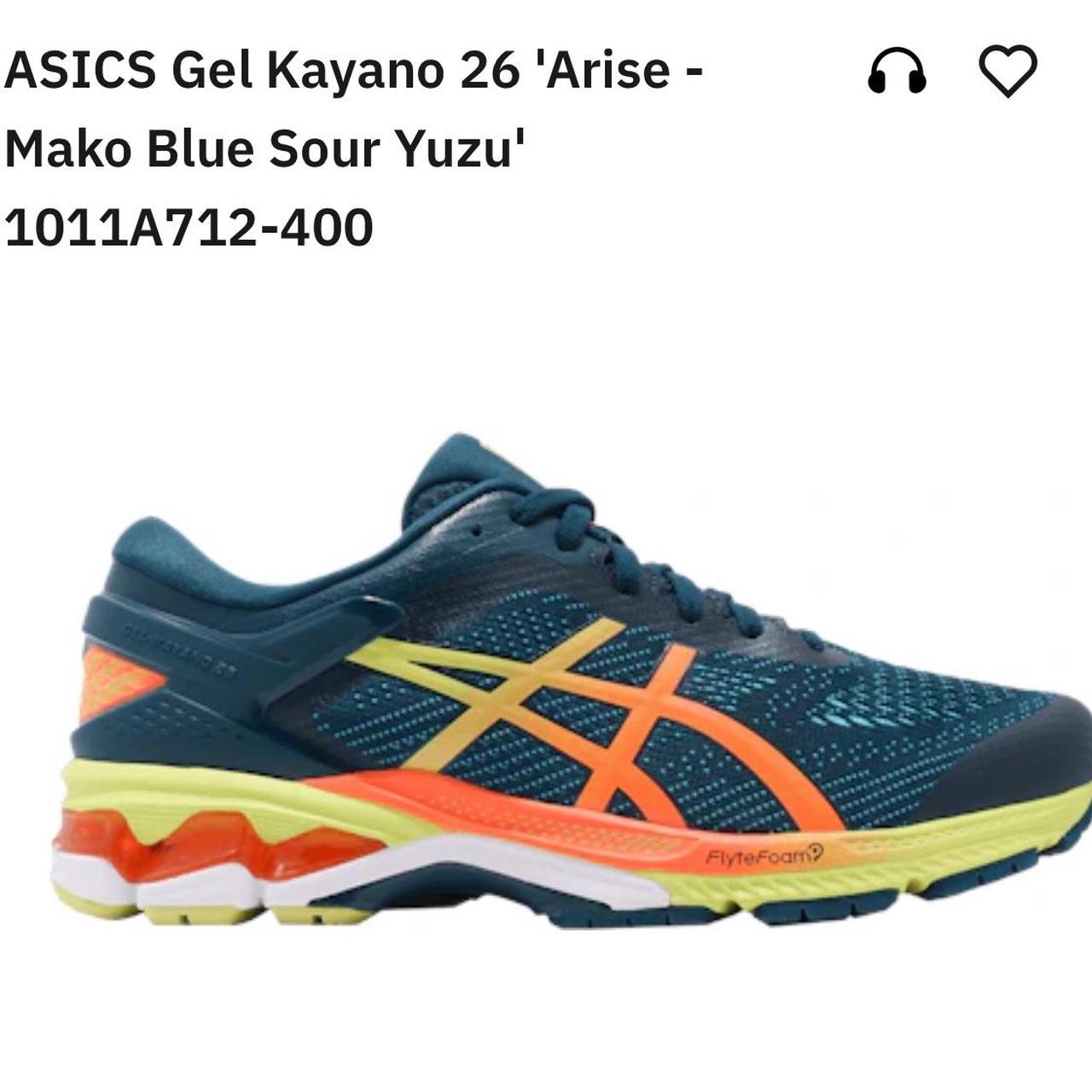 Asics gel kayano 26 mako blue sour yuzu best sale