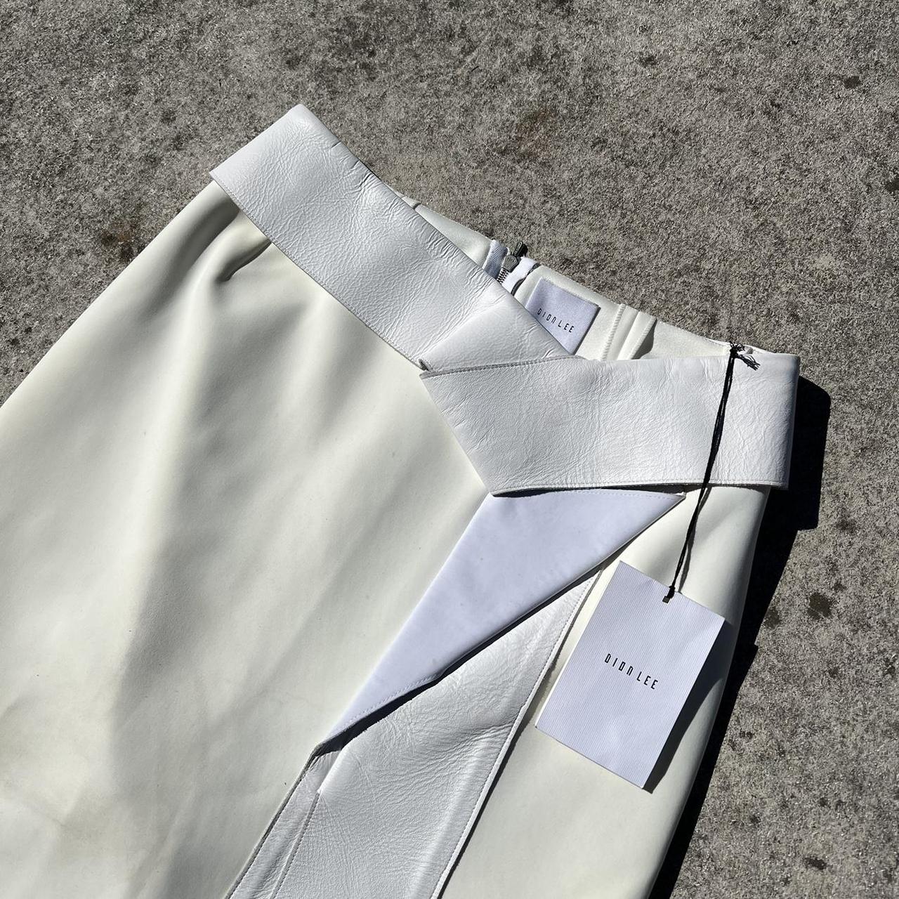 Dion Lee White Facet Leather Midi Skirt circa 2014. Depop