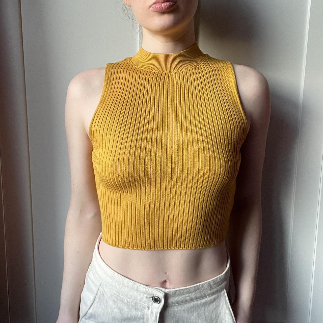 Cropped mustard jumper hotsell