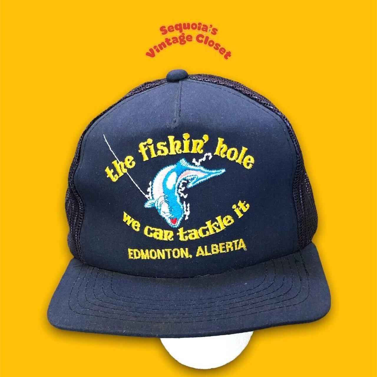 Vintage trucker hat mesh fishing fish to stay in - Depop