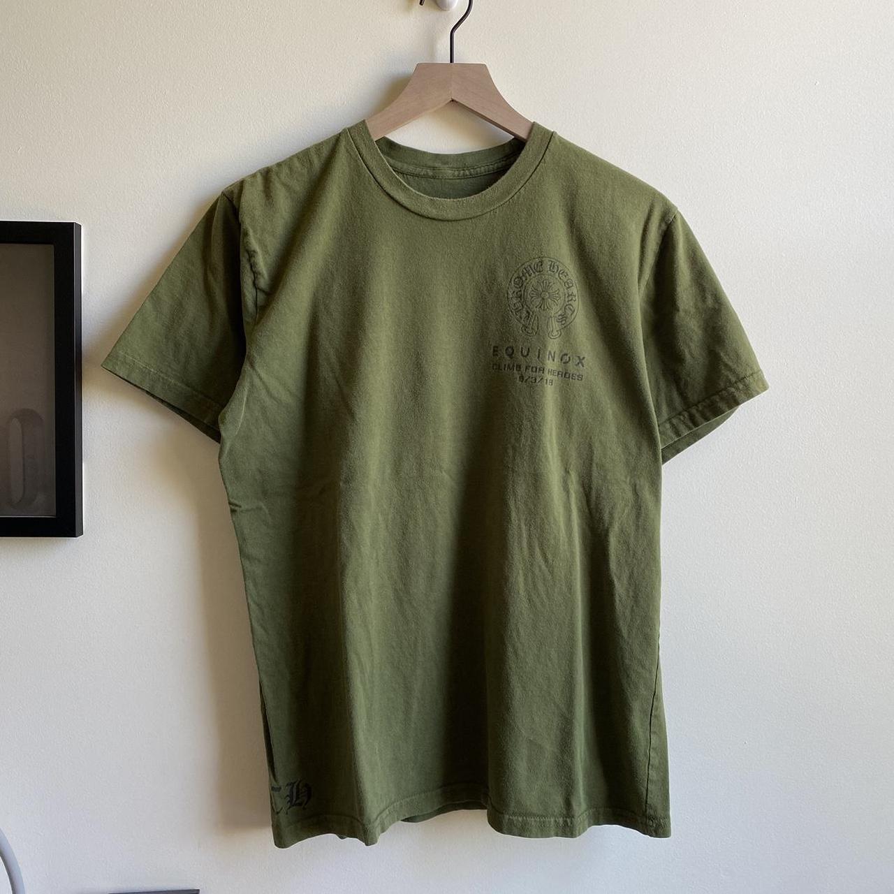 Chrome Hearts Men's Green and Khaki T-shirt | Depop