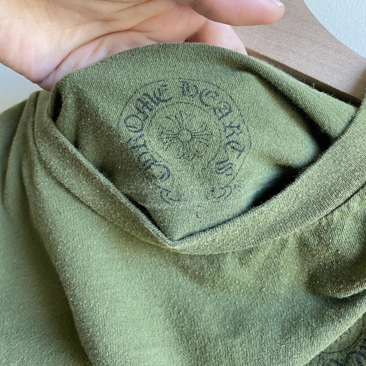 Chrome Hearts Men's Green and Khaki T-shirt | Depop