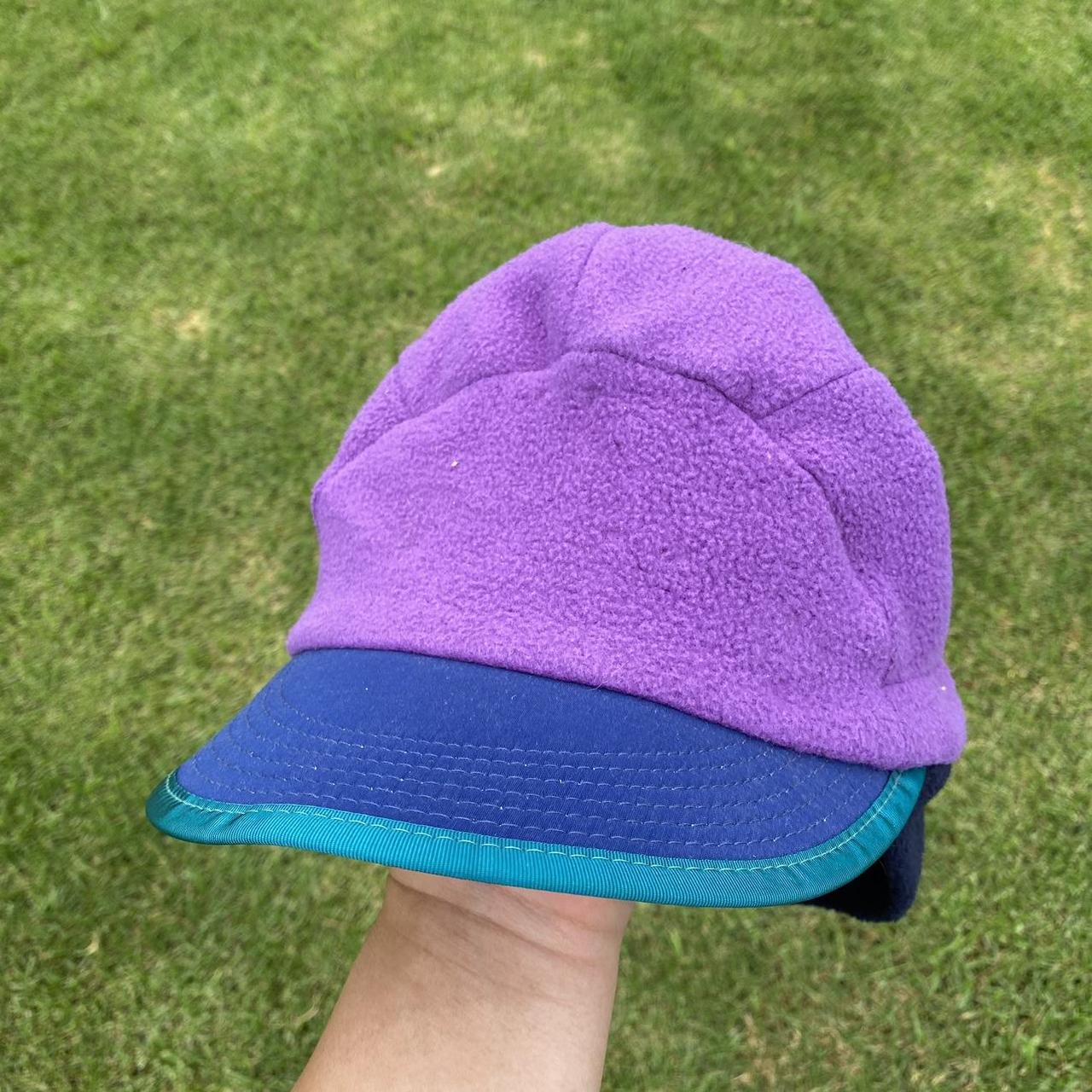 Patagonia Women's Purple and Blue Hat Depop