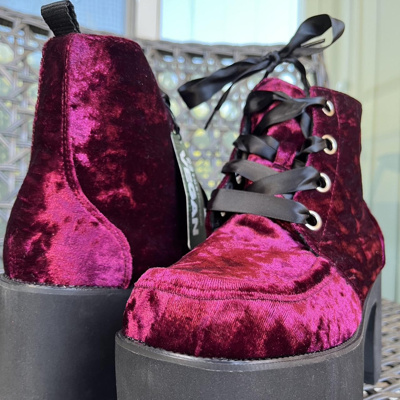 Brand new TUK Nosebleeds in burgundy crushed