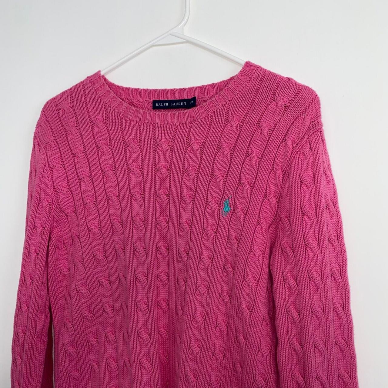 Ralph Lauren Cable-knit Jumper Womens Size M Pink... - Depop